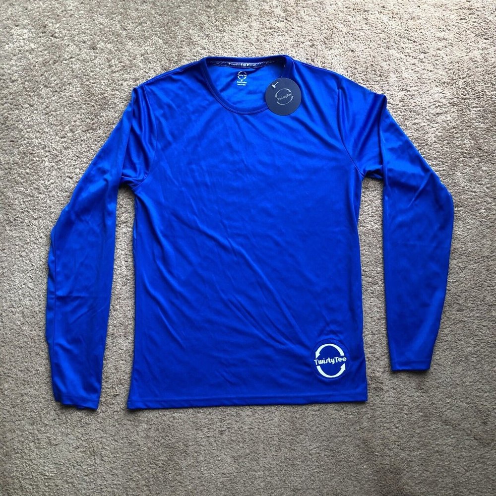 NWT Twisty Tee Athletic T-Shirt Men's Size Medium Blue Stretch Long Sleeve Tee